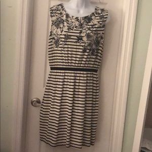 Ann Taylor Loft Stripped dress with flowers.
